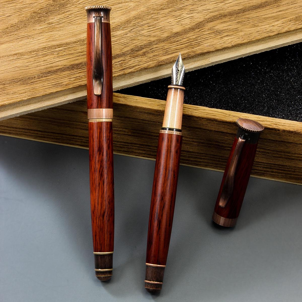 Custom Laser-Engraved Business Metal Fountain Pen with Signature and Screen Printing 0.5mm