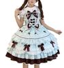 Jundakara Tiered JSK Jumper Skirt with Back and A dreamy and cute dress perfect for cosplay or bridal Available in green and Women's Ribbon, Ruffles,