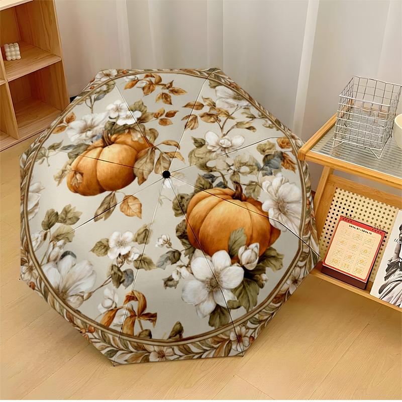 

Autumn Pumpkin Art (2) Printed umbrella windproof folding umbrella portable sun and rain umbrella suitable for gifting