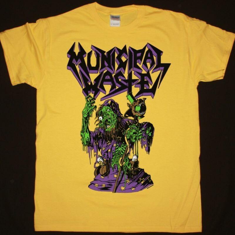 Vtg MUNICIPAL WASTE SADISTIC MAGICIAN Cotton Yellow All Size Shirt For Men TU361 S