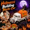 Ensemble de construction Halloween Chariot Citrouille Squelette avec Fonction Lumineuse, Cadeau Créatif pour Enfants et Adultes