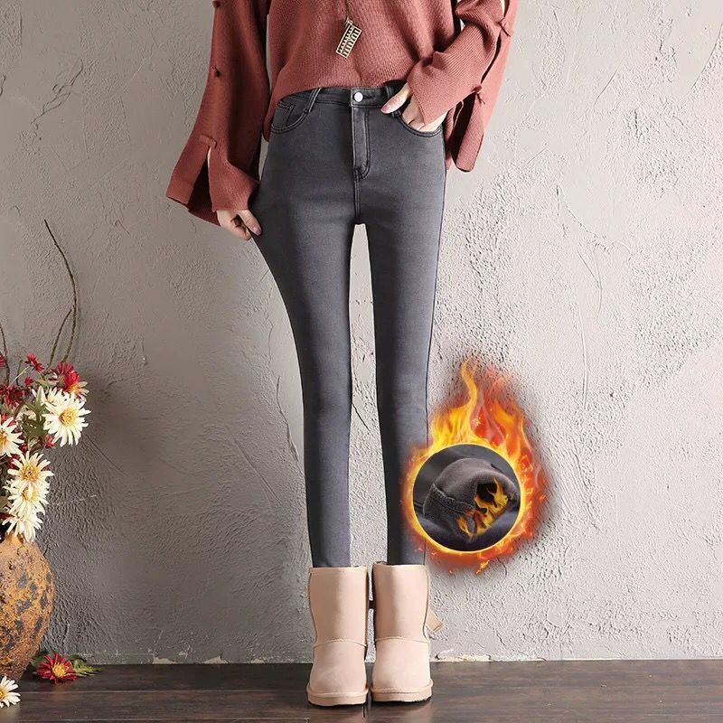 

Вельветовые джинсы с высокой посадкой женские весенне-осенние новые модные и тонкие эластичные брюки черные брюки большого размера 32