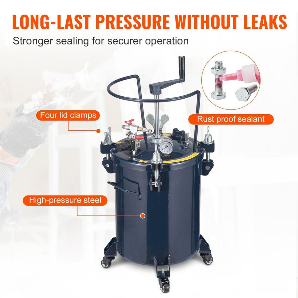 Spray Paint Pressure Pot Tank, 30L/8gal Air Paint Pressure Pot with Manual Mixing Agitator, Leak Repair Sealant for Industry Home Decor Architecture