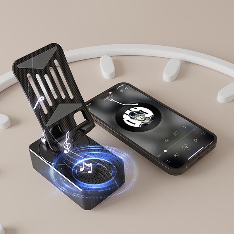 Suport 3 în 1 pentru telefon mobil, difuzor Bluetooth, baterie externă, rotativ, pliabil, suport de birou leneș pentru telefon mobil, tablete