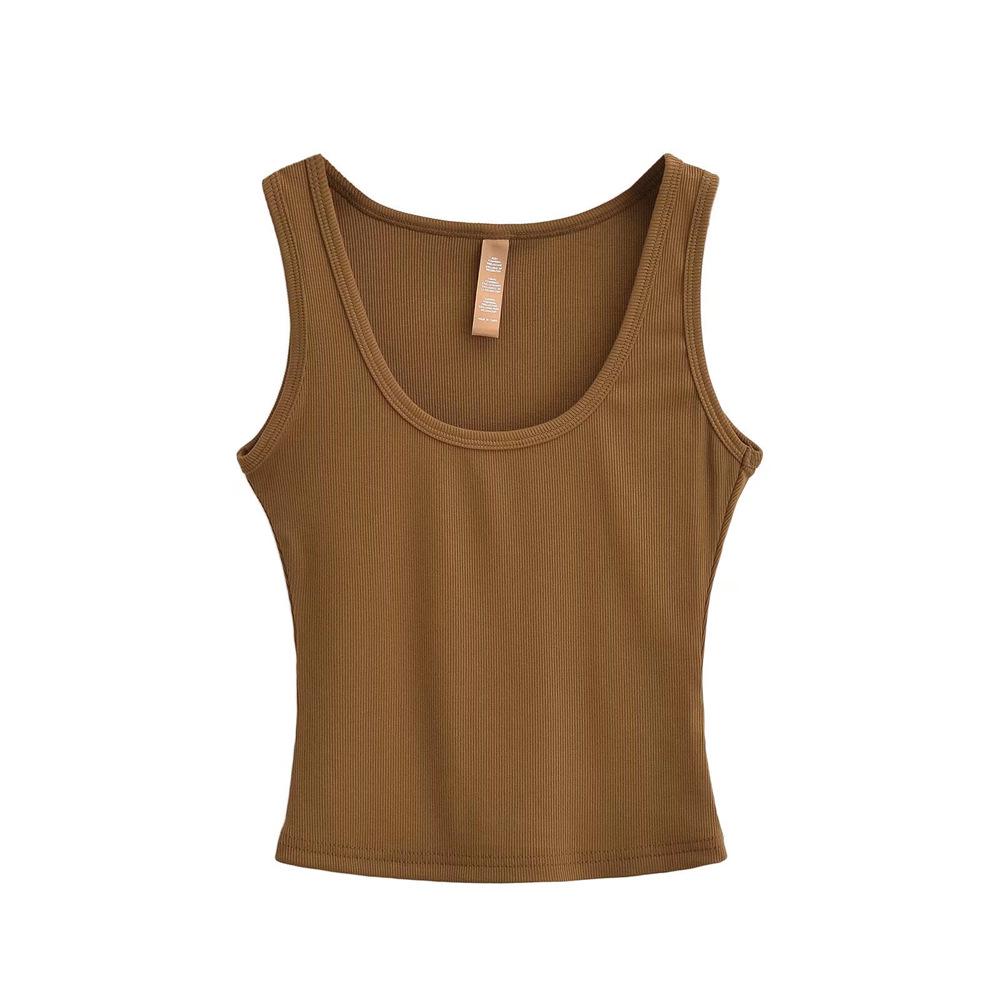 YPFF Trendy European and American Style Women's Slimming Cotton Ribbed Camisole