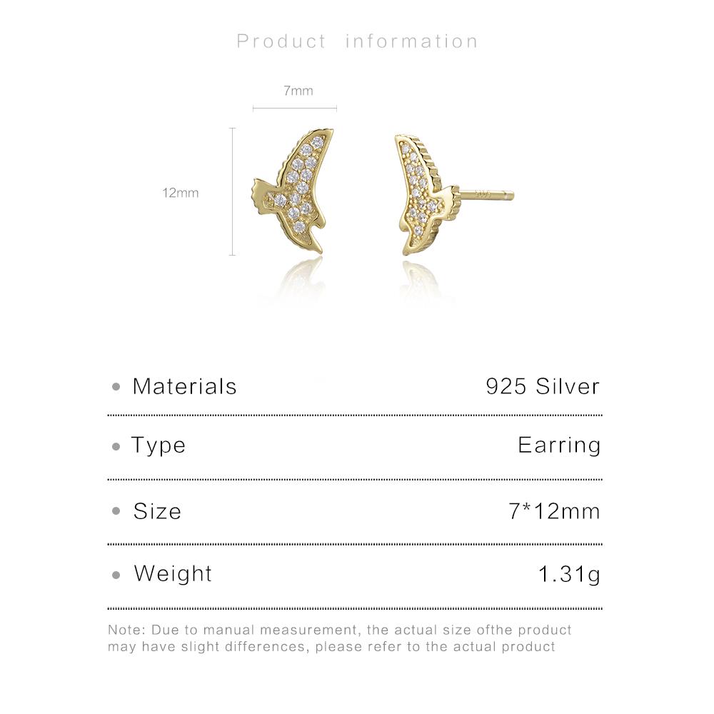ANDYWEN Argento Sterling 925 Oro 1 Paio Di Orecchini A Lobo Aquila Zircone Di Lusso Leggero Da Donna Gioielli Moda 2023