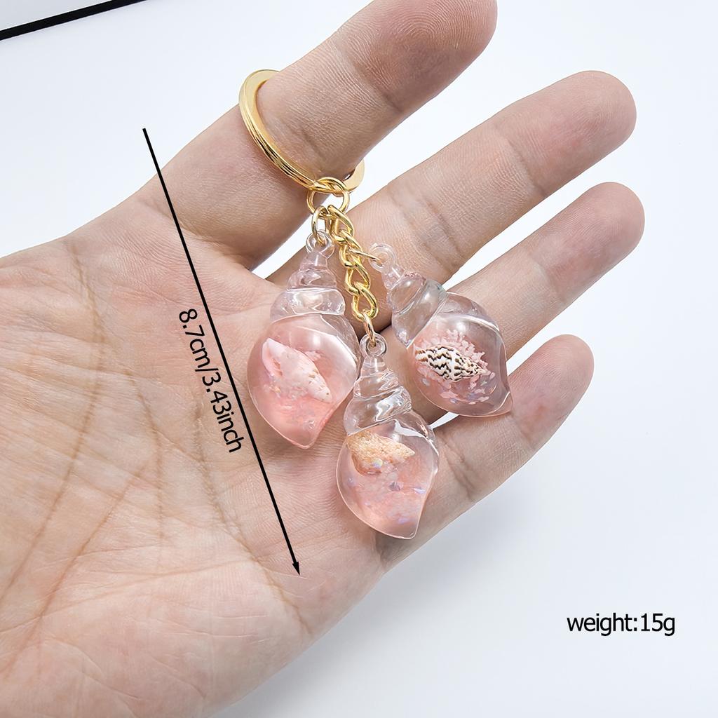 Luminous Transparent Conch Keychain Y2k Trendy Bag Pendant for Women Couple Family Keychain Pendant
