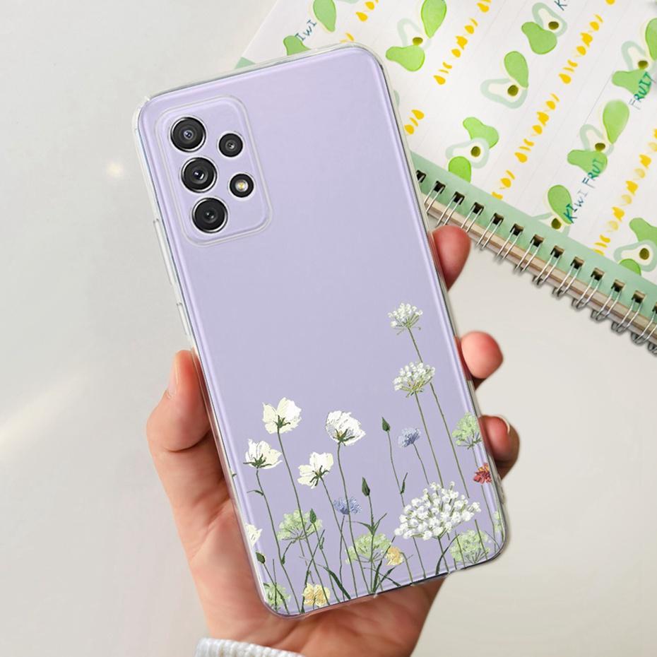 For Samsung Galaxy A32 SM-A325F Cute Flower Cat Pattern Phone Case For Samsung A32 4G Soft Silicone TPU Back Cover