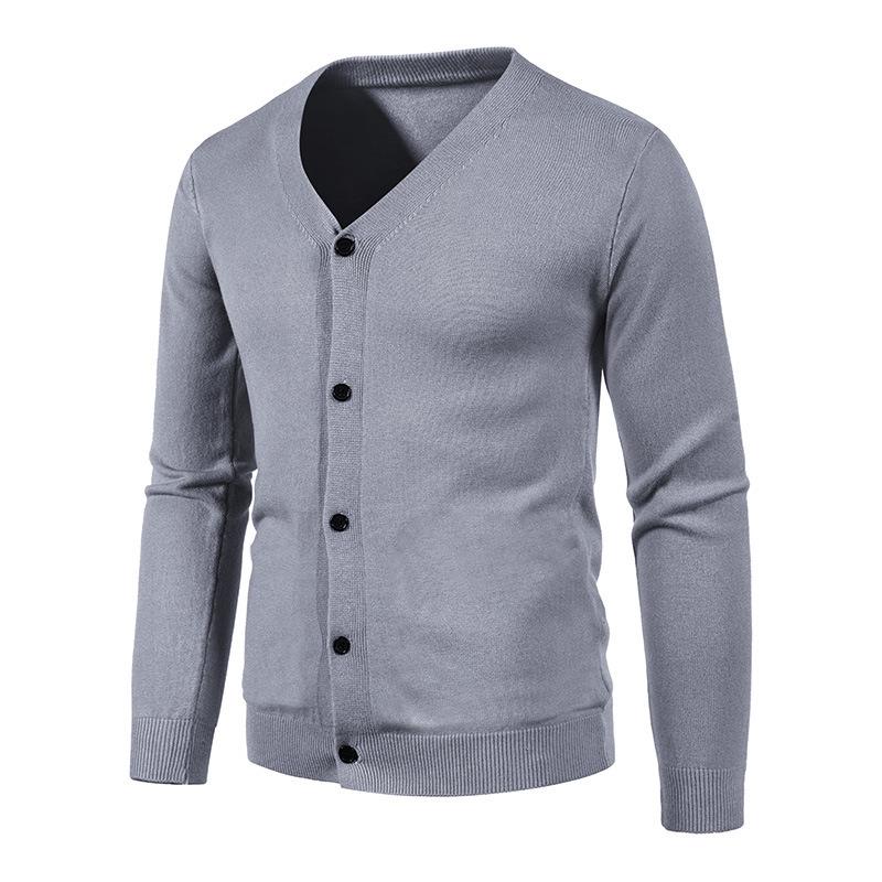 Sweater Cardigan Knitted Sweater Spot Autumn Men's V-Neck Slim-Fit Button Bottom Shirt
