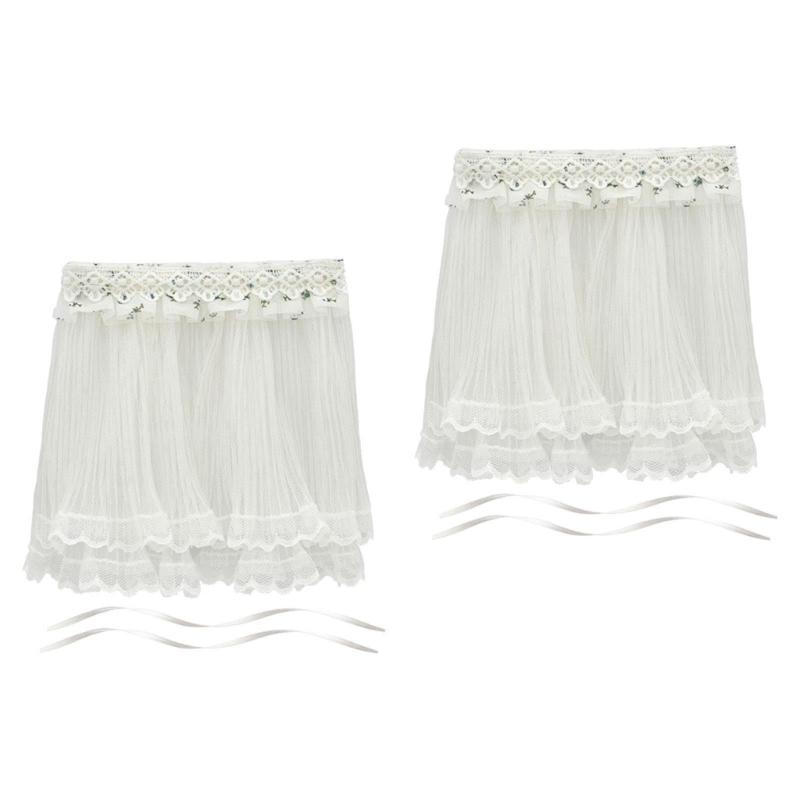 Delicate Lace Window Drapes For 1/12 Dollhouses Includes Two Removable Fabric Ties Perfect For Tiny Home Displays