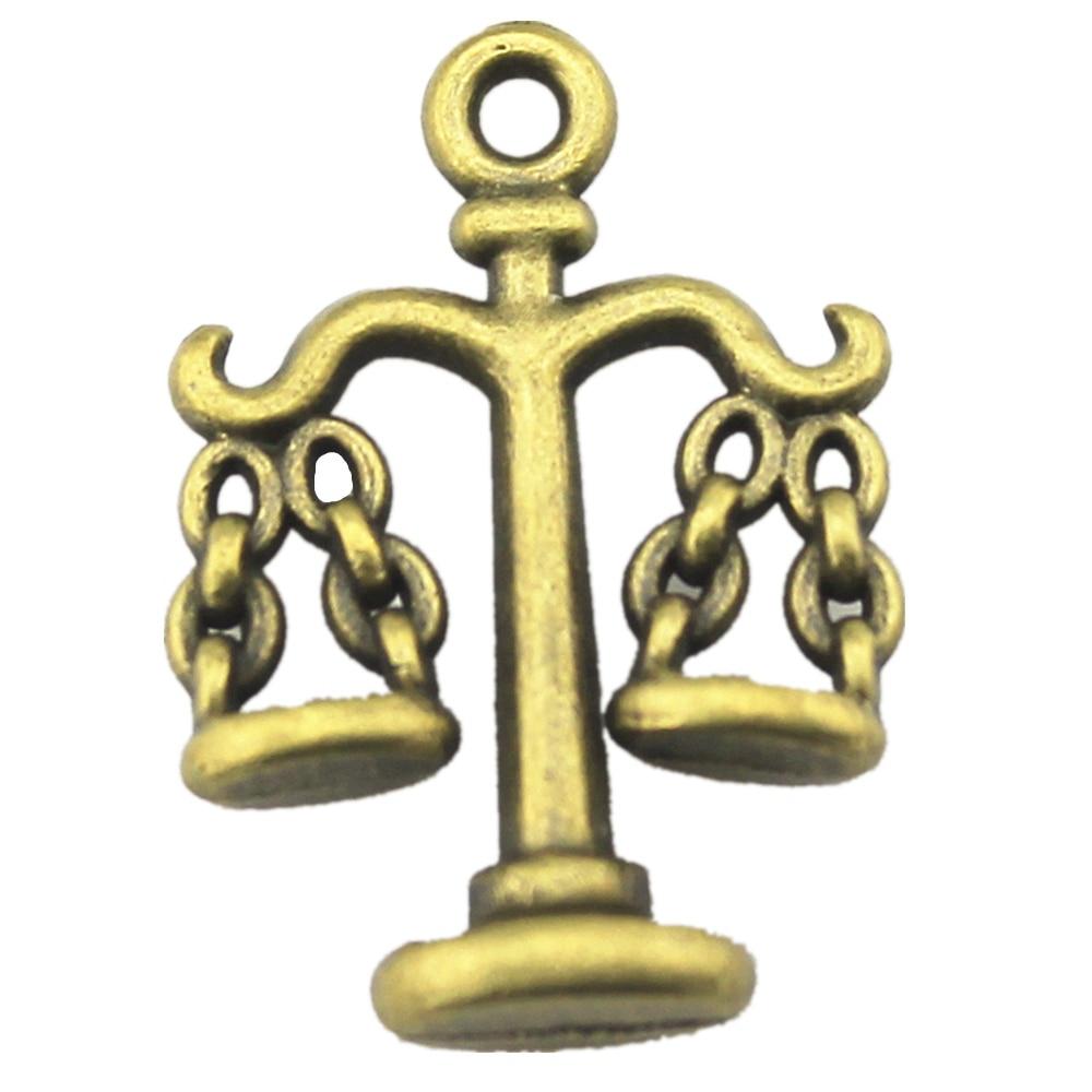 

10шт Баланс Закон Весы Шармы Шармы Античная бронза Цвет Цинковый сплав 22X17mm