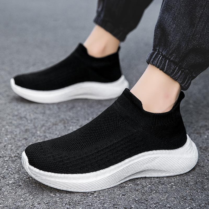 Large Size New One-pedal Cover Foot Walking Light Lazy Shoes Flying Woven Mesh Casual Shoes Couple Shoes