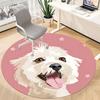 1pc Poodle Pattern Office Round Rug, Non-slip, Soft and Durable Office Rug for Interior Decoration, Perfect for Office,Decoration yy260204022