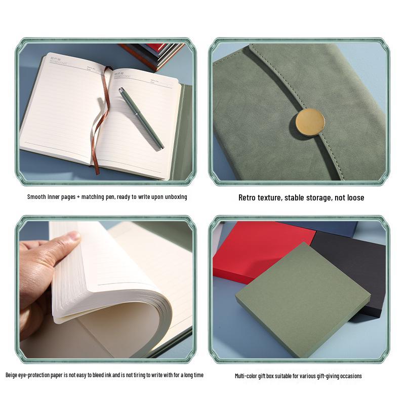 Premium Three-Fold Laptop Gift Set with Custom Corporate Logo - High-End Business Meeting Notebook