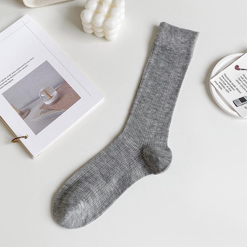 Female Summer Thin Breathable Mesh Ballet Wind Calf Pile Socks