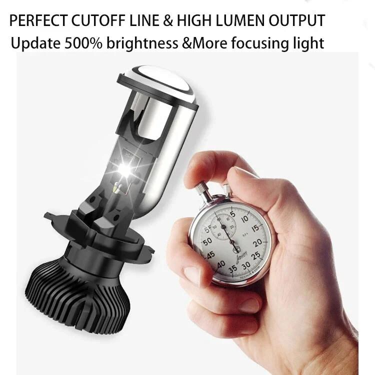 Y6 Projector Lens H4 White LED High/Low Beam Headlight Bulbs (universal)