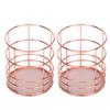 2Pcs Hollow Design Desktop Storage Basket Stainless Steel Desktop Storage Box  Office Home