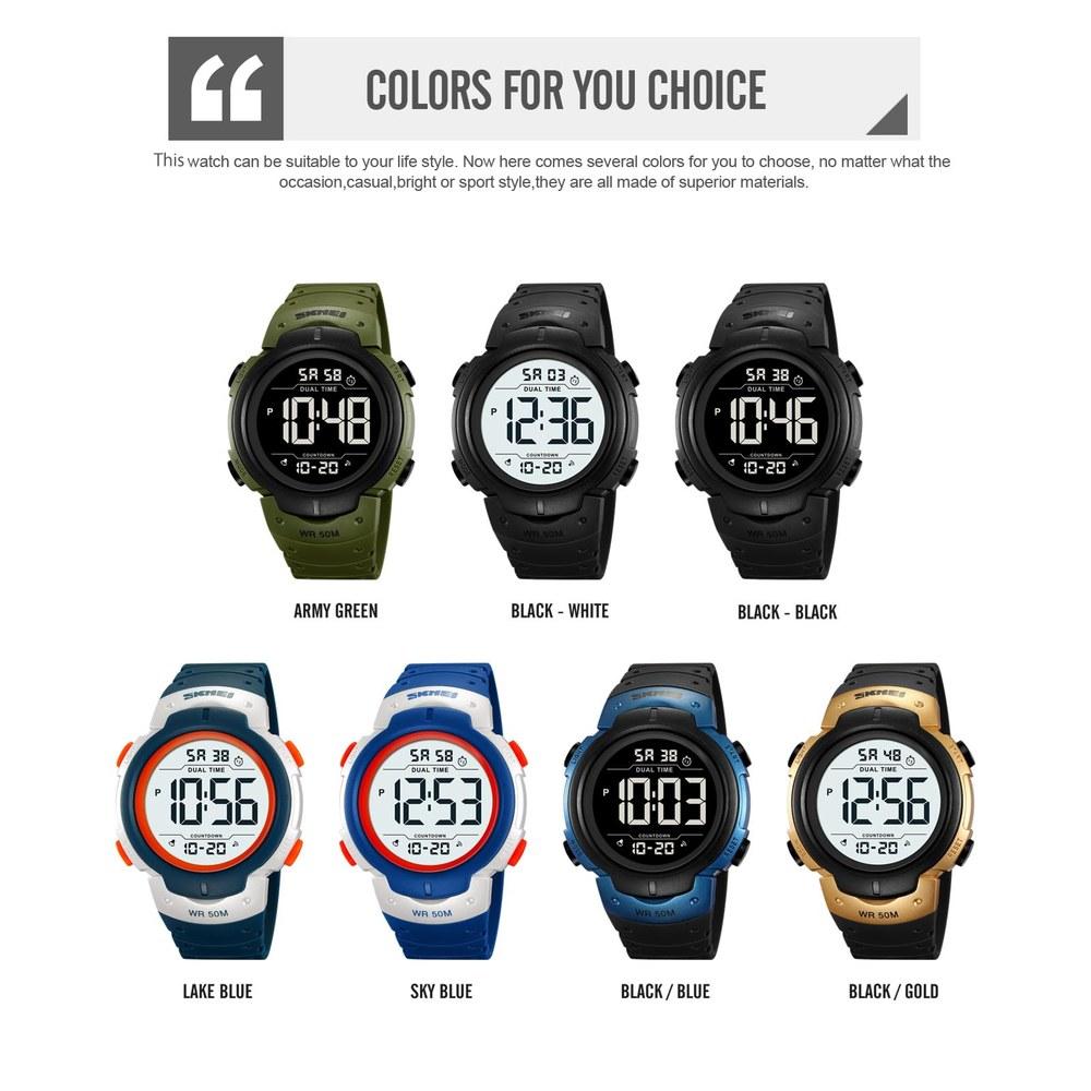 Datirzyx Large Display Digital Wristwatch Men's Waterproof Sports and Running Watch with Japanese Manual