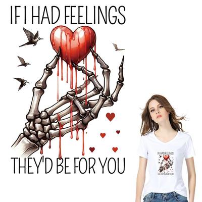 Romantic Letters Iron On Patches Lovers Vinyl Heat Press Appliqued Diy Hoodies T-Shirt Clothes Stickers Parches Ropa Punk Patch