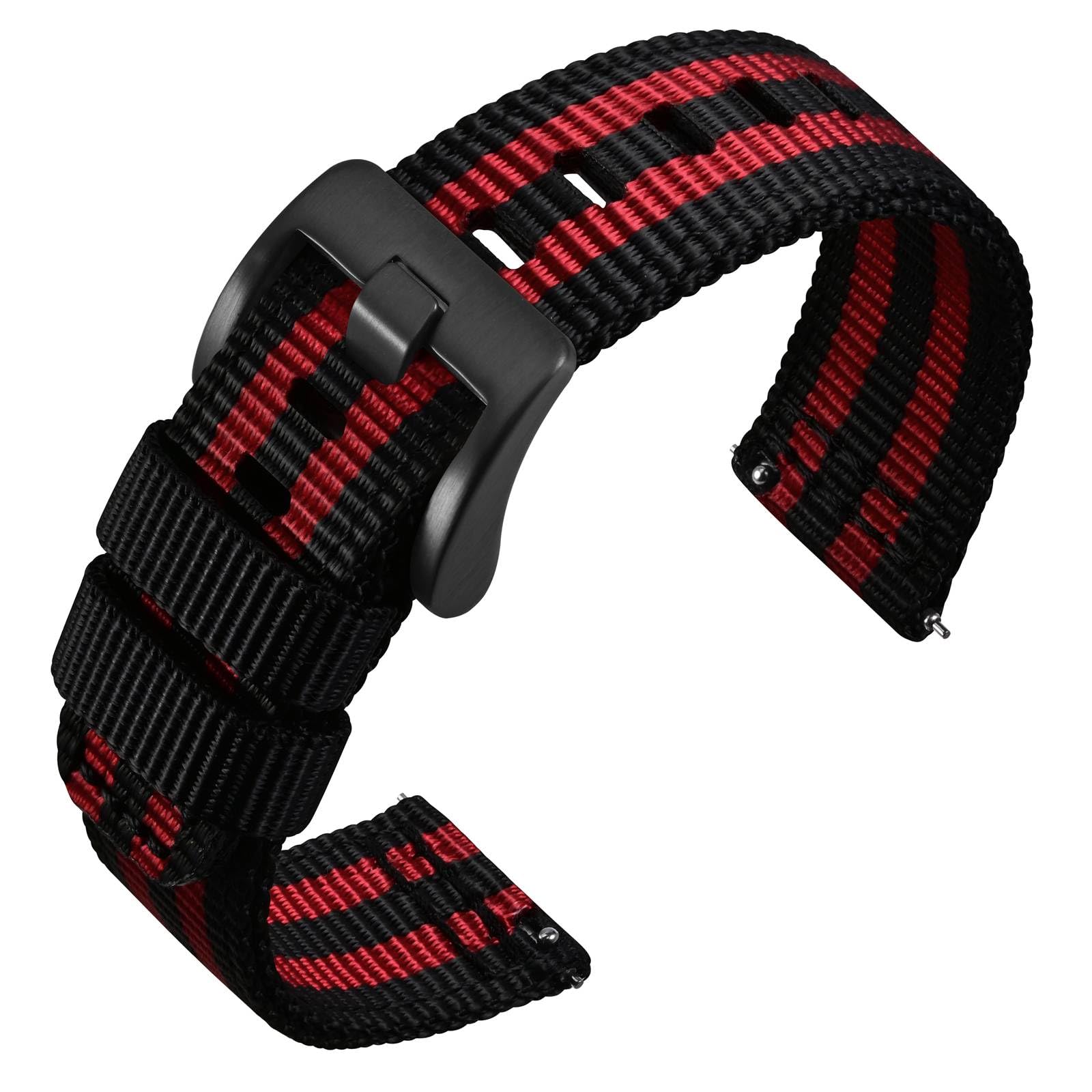 

[ANNEFIT] Nylon Watch Band, Military Watch Replacement Band, Fabric 2 Line Nylon Strap, Quick Release, 20 mm, Nylon 20 mm