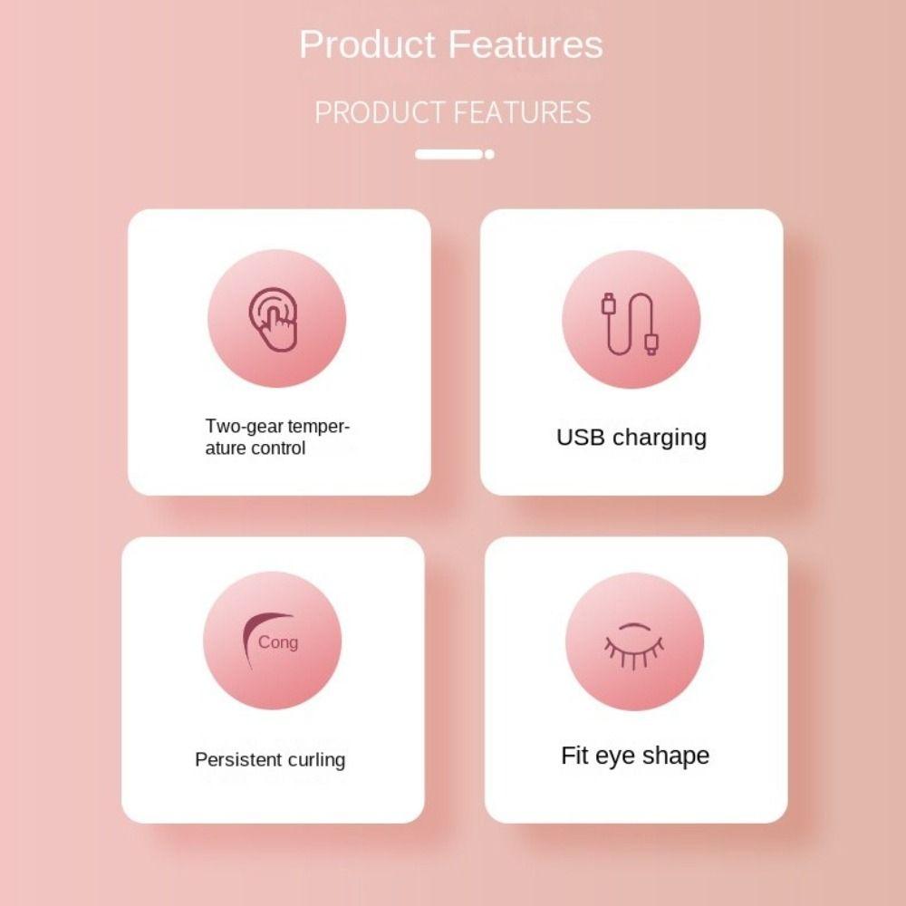 Makeup Accessories Temperature Control Iron Perm Eyelashes Clip Electric Heated Eyelashes Curler