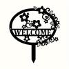Rustic Metal Welcome Garden Stake Floral Yard Decoration Outdoor Plant Ground Stake for Thanksgiving