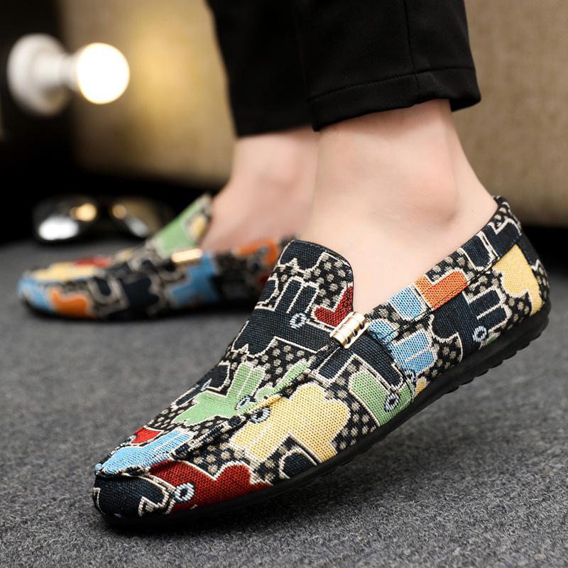 Summer Men's Outdoor Casual Shoes Breathable Man Loafers Lazy Shoes Comfortable Walking Sneakers Non-slip Flats Driving Shoes