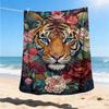 1pc Tiger FlowersOutdoor Blanket, Soft And Comfortable Blanket, Casual Warm Outdoor Blanket, Good Birthday Gift Yy260328088
