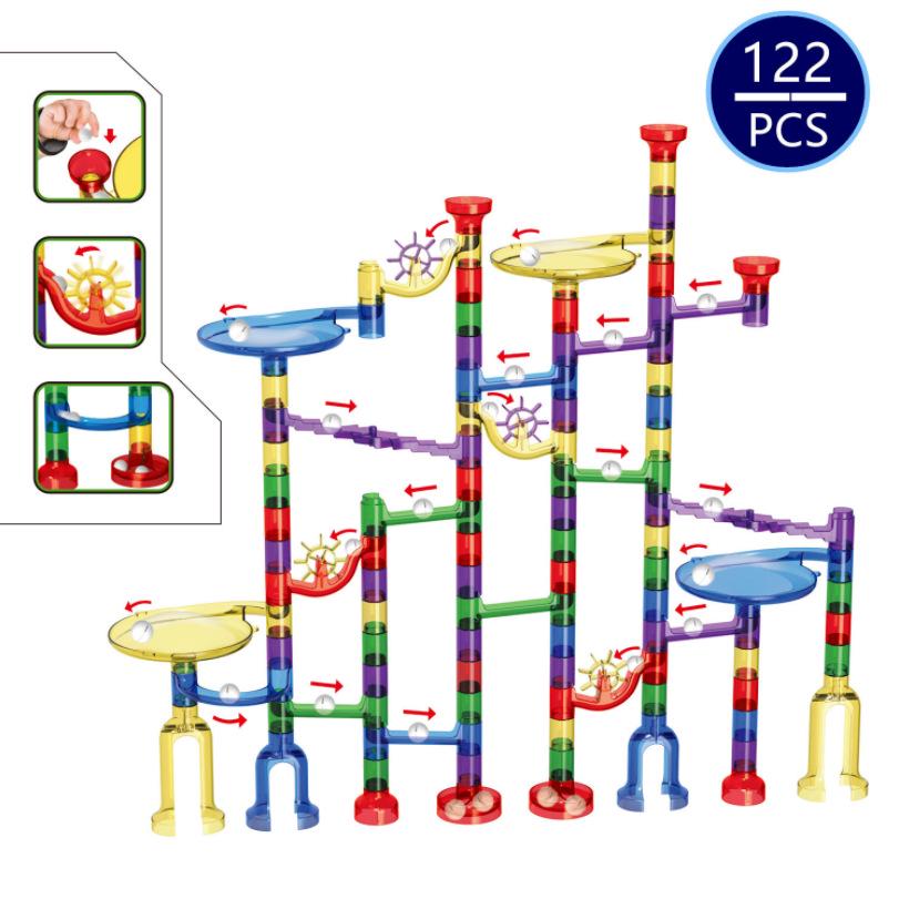 Early Education 3D Maze Track DIY Building Blocks Set, 105 Pieces