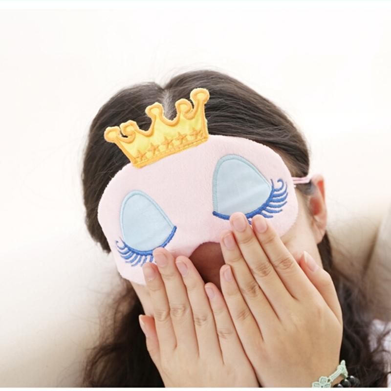 Cute Crown Long Eyelashes Sleeping Beauty Cartoon Shading Eye Mask Breathable Sleeping Eye Mask