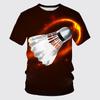 Badminton 3d Printed T-shirt Sports Leisure Streetwear Clothes Tee Shirt Oversized Short Sleeves Pullover Tees Top