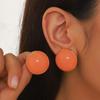 New Summer Retro Hong Kong Style Round Stud Earrings Jewelry Female Emerald Exaggerated Earrings Personalized Elegance Temperament Earrings