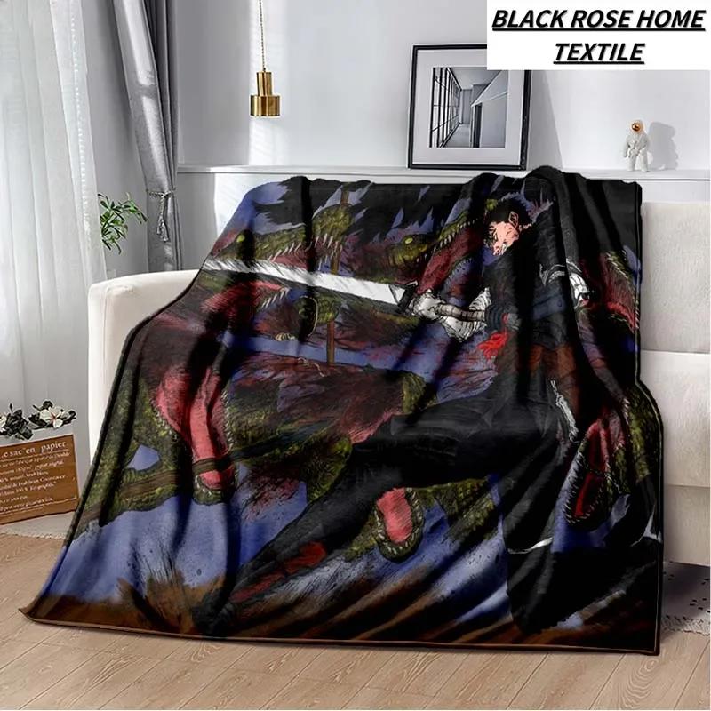 Fashion Art 3D HD Printed Berserk Anime Blanket Family Bedroom Sofa Bed Sheet Plush Sleeping Blanket Camping Warm Cover Blanket