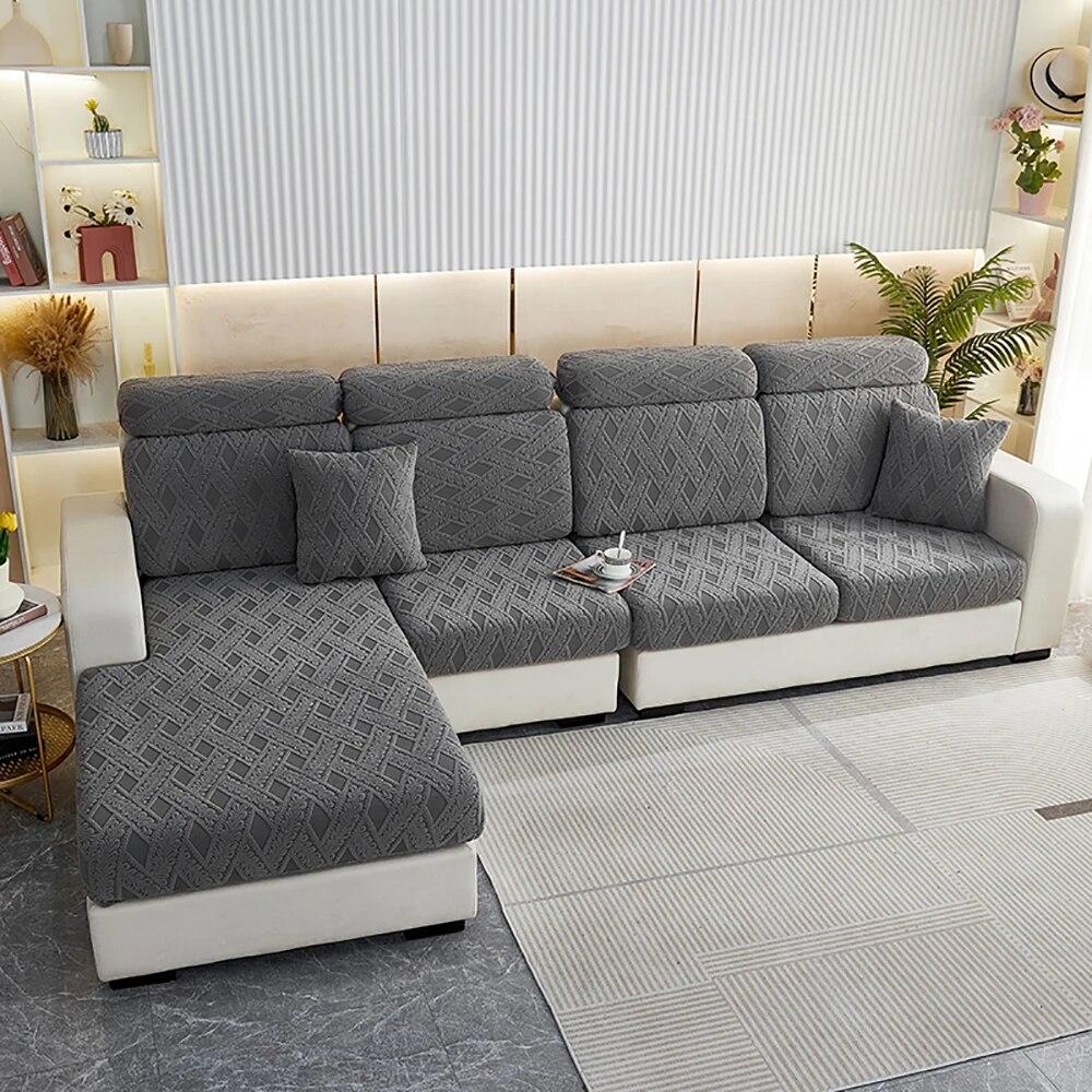 Thick Jacquard Sofa Seat Cushion Cover Stretch Sofa Cover for Living Room Washable Removable Furniture Protector Couch Slipcover