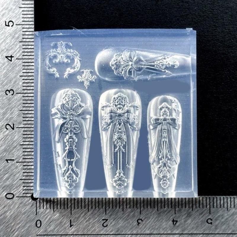 Embossed Silicone Nail Art Mould Reusable Flexible Craft Tool For Resin Jewelry Phone Case Decoration