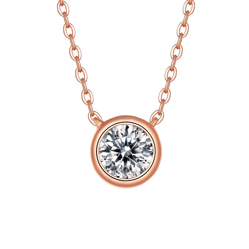 

Rose Gold-Plated 925 Silver Bubble Pendant Necklace - Elegant High-End Clavicle Chain
