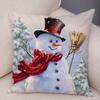 50 Style Merry Christmas Cushion Cover Decor Cute Cartoon Santa Claus Snowman Pillow Case Soft Plush Pillowcase for Sofa Home