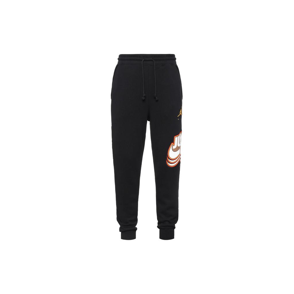 Jordan Fleece-Lined Joggers with Fun Print Men Bottoms Black DC9609-010