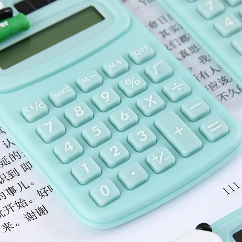 Uroczy Panda Mini Kalkulator Mały Przenośny Uczeń Biuro Mały Komputer Atrakcyjny Kalkulator