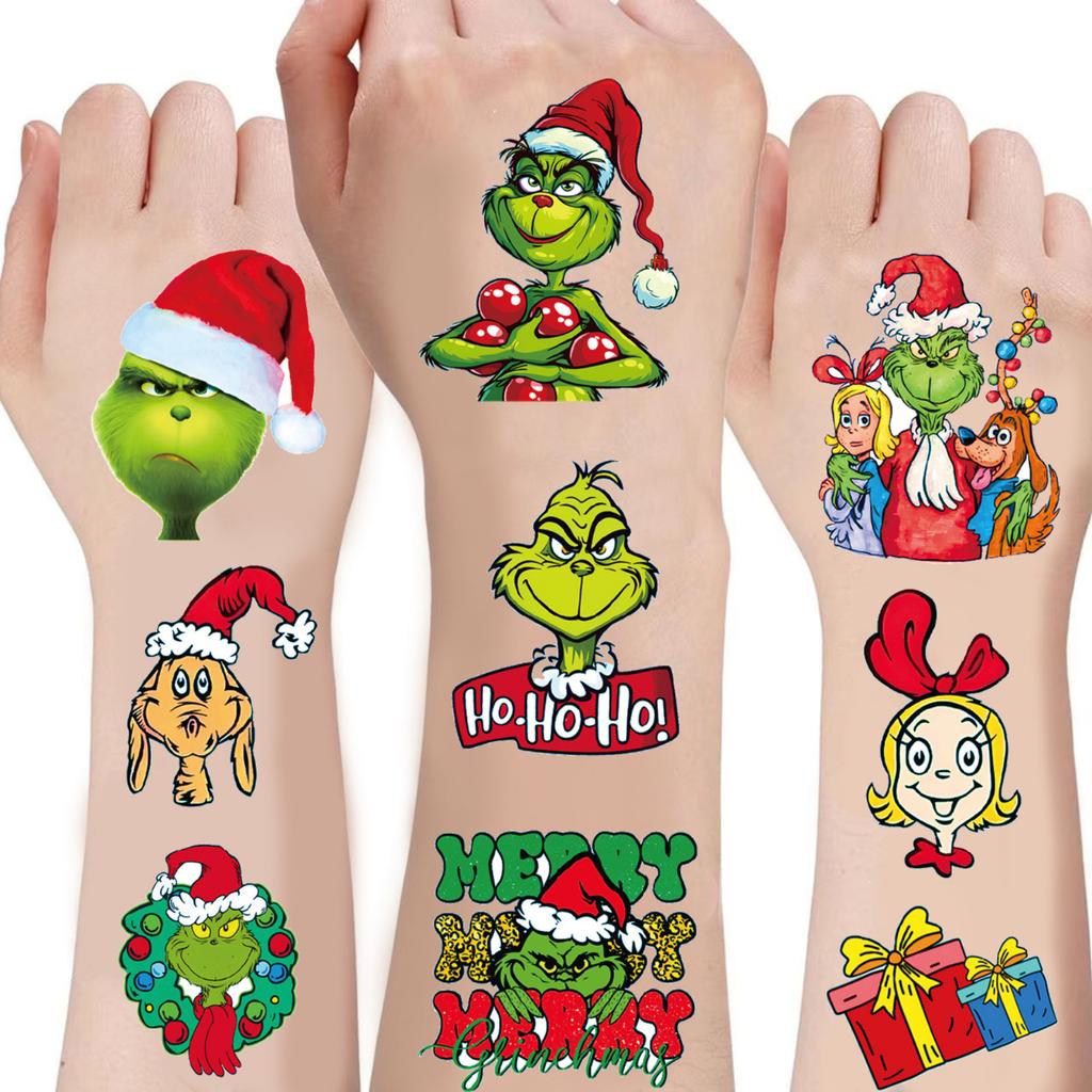 Christmas Stickers Cute Cartoon Holiday Party Temporary Stickers