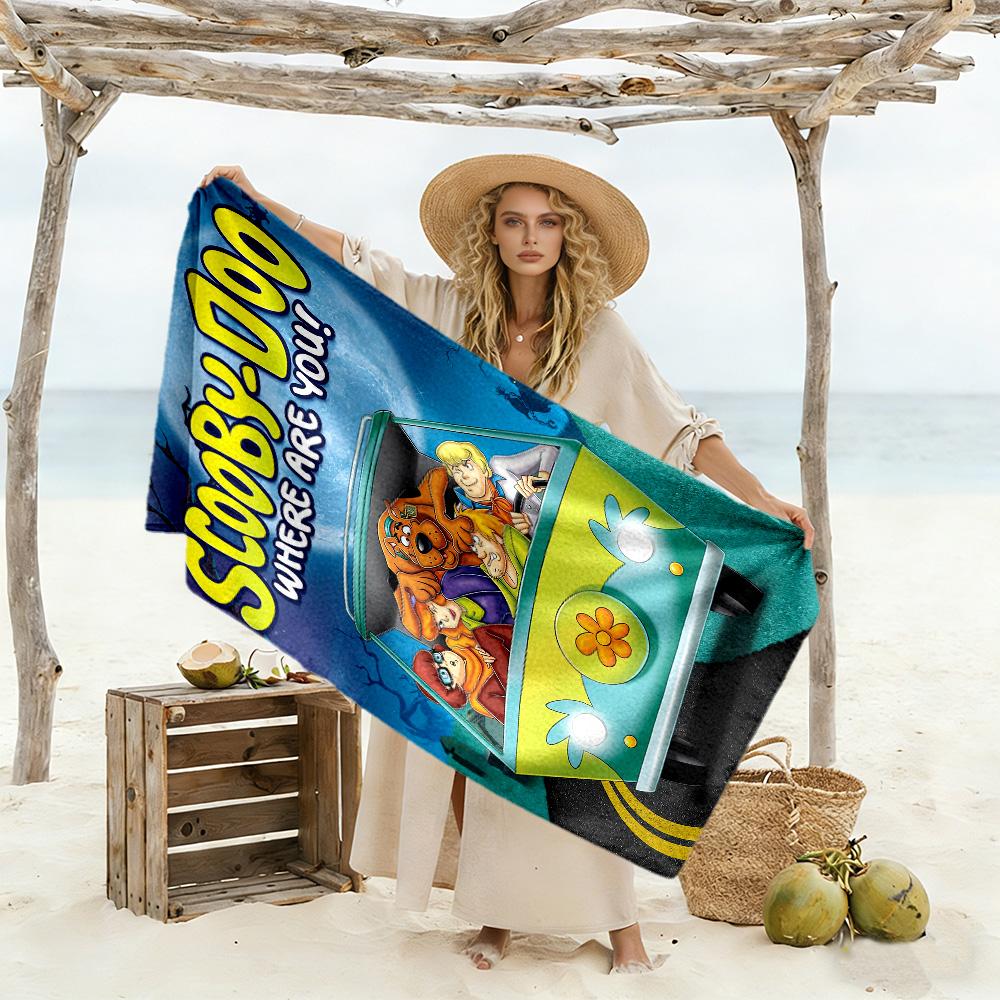 Scooby-doo Mystery Van Durable Beach Towel Portable Oversized, foldable, portable, travel beach towel Outdoor Accessory
