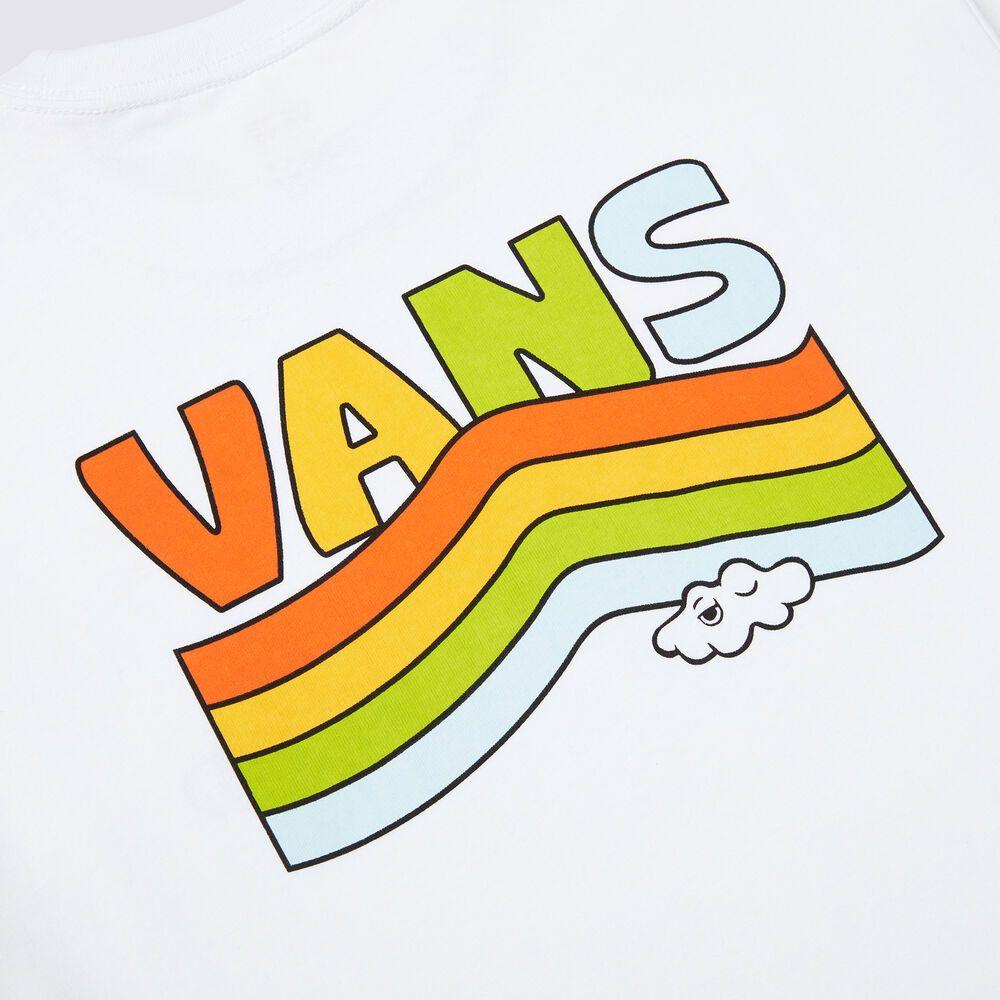 Vans T Shirts Women's White Crew Neck Moderate Straight Fit VN000C0SWHT