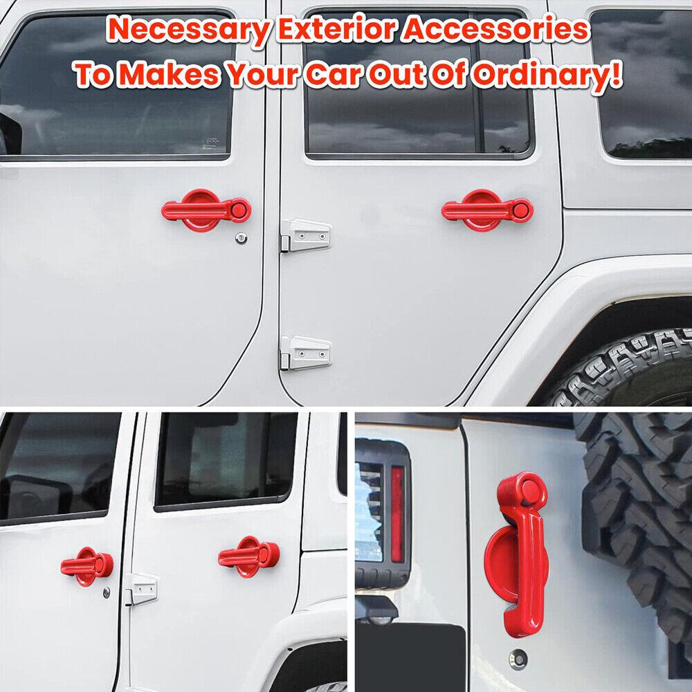 Door Handle Cover Tailgate Handle Trim for 07-17 Jeep Wrangler JK Accessories
