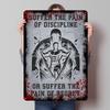 Discipline Vs Regret Fitness Motivation Printed Poster Customized Wall Art Retro Vintage Metal Tin Signs for Home Desk Decor
