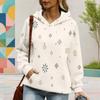 Women Plus Size Long Sleeve Drawstring Hoodie Geometric Printed Kangaroo Pocket Pullover