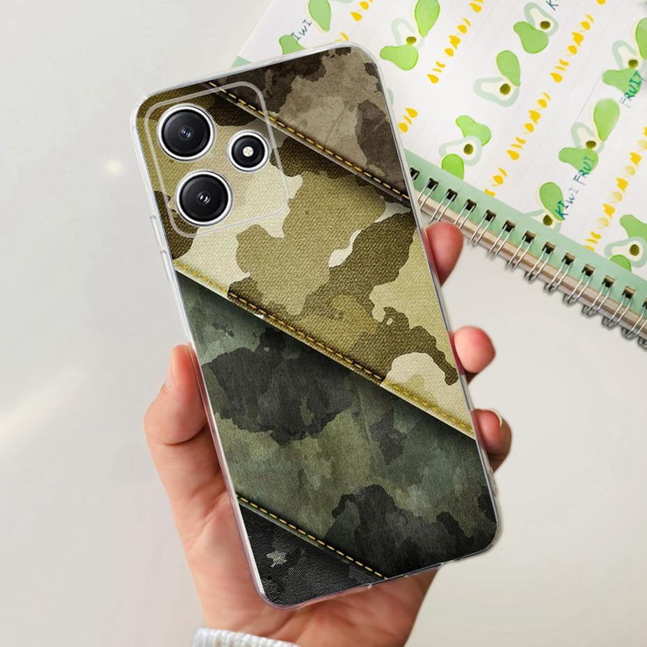 Cute Flower Cat Painted Case For Xiaomi Redmi 12 5G 2023 Soft Silicone TPU Back Cover For Redmi12 5G Global Phone Bumper