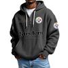 Mens Zip-Up Hoodie NFL Collection Streetwear Loose Fit Casual Sweatshirt Fall