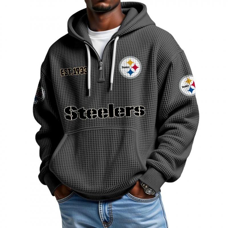 Mens Zip-Up Hoodie NFL Collection Streetwear Loose Fit Casual Sweatshirt Fall