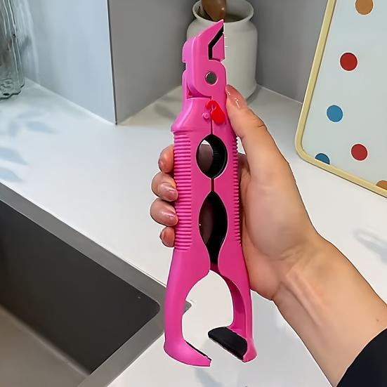 Anti-Scald Dish Clip 3-in-1 Multi-Functional Hot Plate Gripper Bowl Plate Clamp Bottle Opener Heat Resistant Silicone Kitchen Tool with Non-Slip Grip