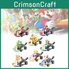 Mario Super 8pcs Kart Pull Back Car Princess Luigi Bowser Figure Toys Children